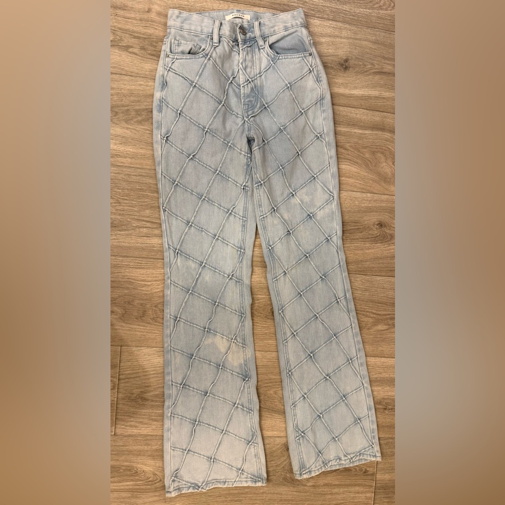 PacSun High Rise Bootcut Quilted Pattern Jeans Women’s Size 24 Light Wash